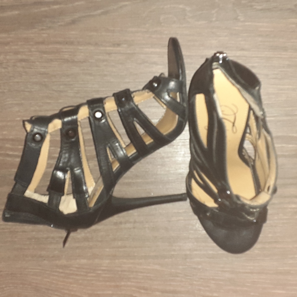 Fergie Black Open-Toed High Heels Size 5.5M